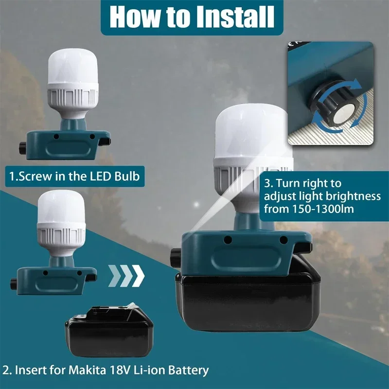 Outdoor Lighting Volt - For Makita 18 Volt Li ion