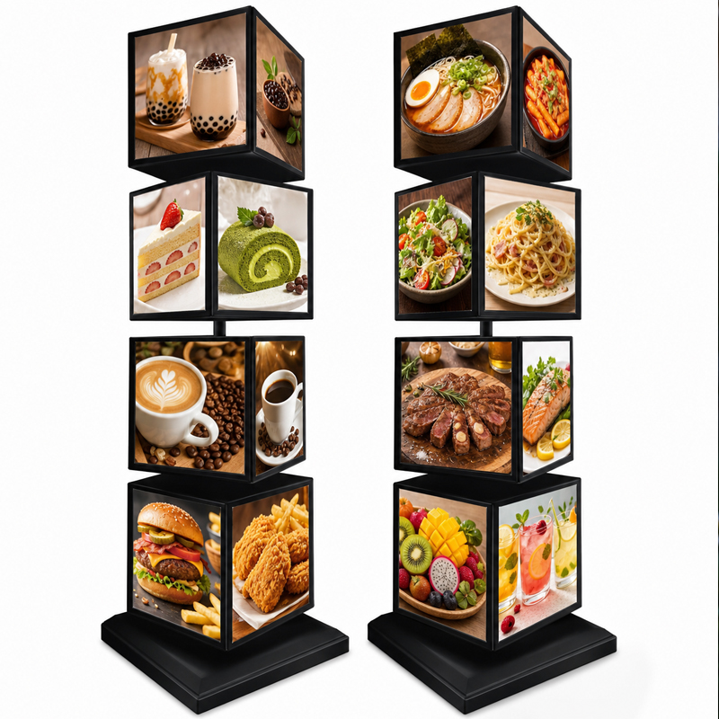 Outdoor Lighting Wall - Custom Square Rotating Light Box for