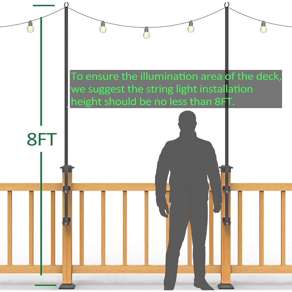 2 pack string light poles - st - Outdoor Lighting Wall review and price