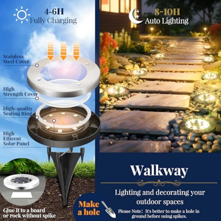 Solar Ground Lights Solar Ligh - Outdoor Lighting And Landscape review and price
