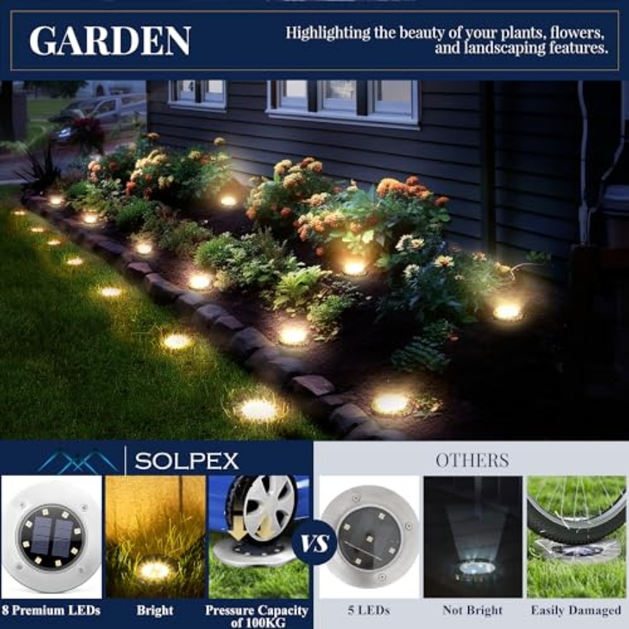 Solar Ground Lights Solar Ligh - Outdoor Lighting And Landscape review and price